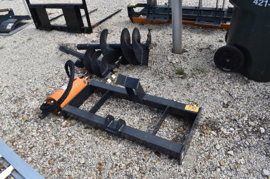 SKID STEER HYDRAULIC POSTHOLE DIGGER W/ 12" AND 18" AUGER
