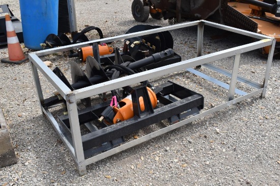 SKID STEER HYDRUALIC POSTHOLE DIGGER W/ 12" AND 18" AUGER