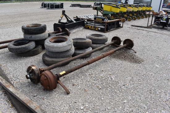 TRAILER HOUSE AXLES W/ TIRES AND RIMS