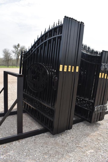 2 - 7' WROUGHT IRON DEER GATES