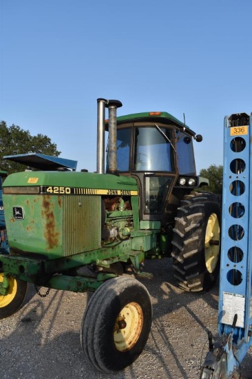 JD 4250 TRACTOR (SERIAL # RW4250H002767) (SHOWING APPX 12,399 HOURS, UP TO THE BUYER TO DO THEIR DUE