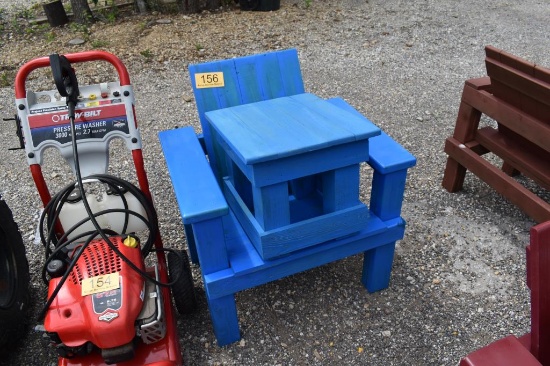 BLUE TABLE AND CHAIR