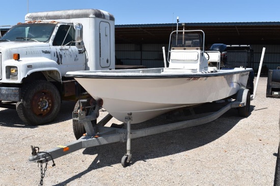 2002 KENNER BAY BOAT W/ 2001 MERCURY 200 HP MOTOR AND 2002 TRAILSTAR TRAILER (BOAT VIN # KENA37S0K10