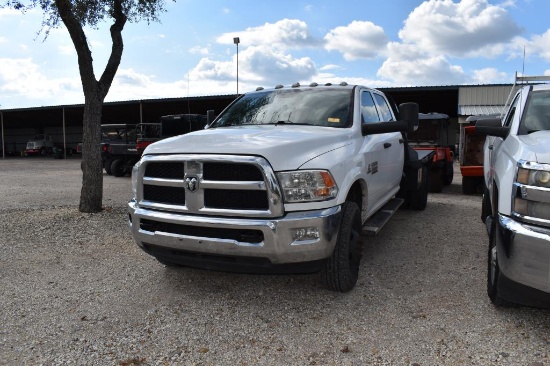 2018 DODGE 3500 PICKUP, CUMMINS DIESEL (VIN # 3C7WRTCL3JG413912) (SHOWING APPX 279,975 MILES,  UP TO