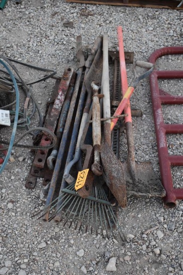 ASSORTED HAND TOOLS/ DRAW BARS