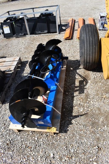 SKID STEER HYDRAULIC POSTHOLE DIGGER W/ 8", 12" AND 16" AUGER