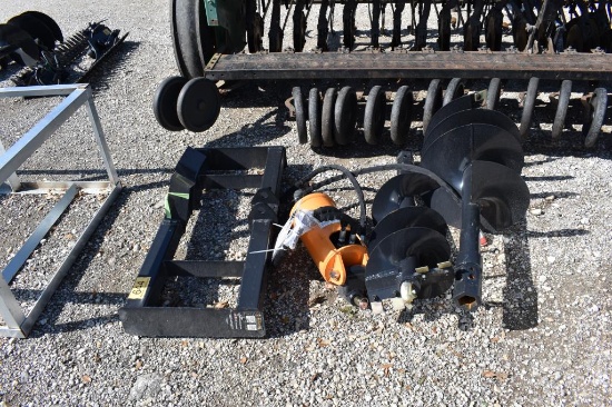SKID STEER POSTHOLE DIGGER W/ 12" AND 18" AUGER