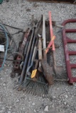 ASSORTED HAND TOOLS/ DRAW BARS