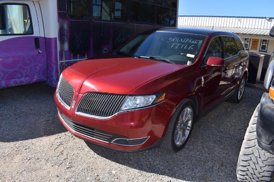 2014 LINCOLN MKT (VIN # 2LMHJ5AT9EBL58368) (SALVAGE TITLE) (SHOWING APPX 124,194 MILES, UP TO THE BU