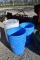 PLASTIC TUBS AND 1 BARREL