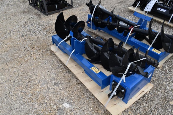 SKID STEER POSTHOLE DIGGER W/ 8", 12" AND 16" AUGER