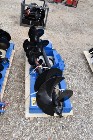 SKID STEER POSTHOLE DIGGER W/ 8", 12" AND 16" AUGER