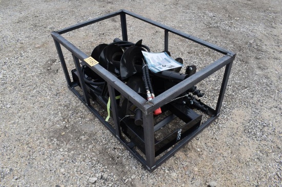 SKID STEER POSTHOLE DIGGER W/ 6", 12" AND 18" AUGER