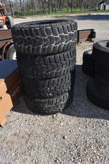 4 - 35 X 12.50 R20 TIRES AND RIMS