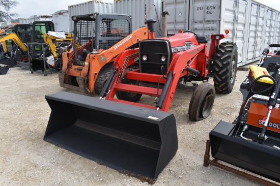 MF 255 TRACTOR W/ MF LOADER (SERIAL # 9A325695) (SHOWING APPX 3,089 HOURS, UP TO THE BUYER TO DO THE