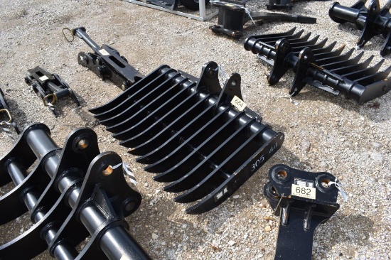 4' EXCAVATOR RAKE