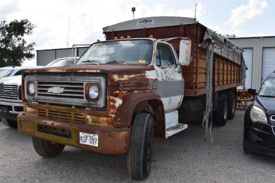 1975 CHEVROLET C65 GRAIN TRUCK W/ 22' GRAIN BED W/ DUMP (NOT RUNNING) (VIN# CCE675V118883) (SHOWING