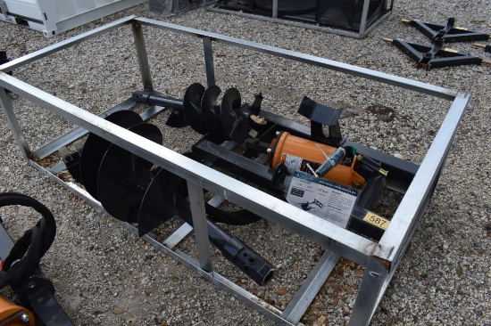 SKID STEER POSTHOLE DIGGER W/ 12" AND 18" AUGER