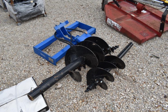 SKID STEER POSTHOLE DIGGER W/ 6", 12" AND 14" AUGER