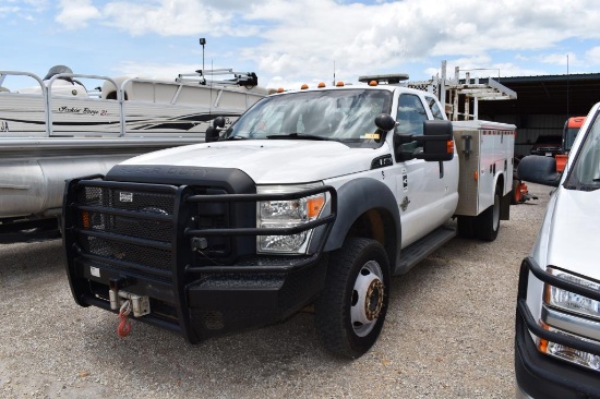 2016 FORD F450 POWERSTROKE 4X4 PICKUP W/ SERVICE BED, DIESEL (VIN # 1FD0X4HT5GED14771) (SHOWING APPX