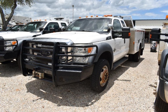 2016 FORD F450 POWERSTROKE 4X4 PICKUP W/ SERVICE BED, DIESEL (VIN # 1FD0X4HT2GEA66155) (SHOWING APPX