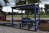 PORTABLE COVERED METAL  PICNIC TABLE