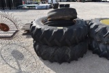 2 - 16.9 X 38 AND 2 - 7.50 X 18 TIRES AND RIMS