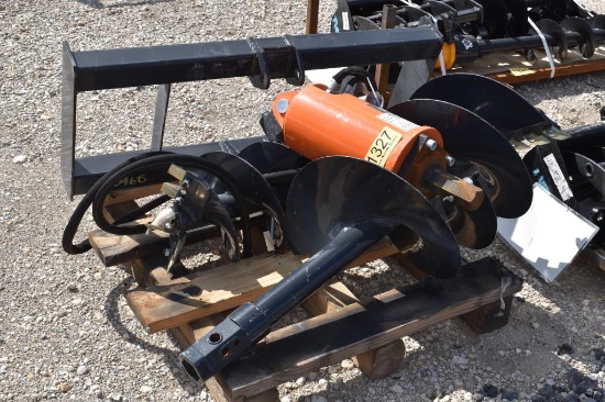 SKID STEER POSTHOLE DIGGER W/ 12" AND 18" AUGER