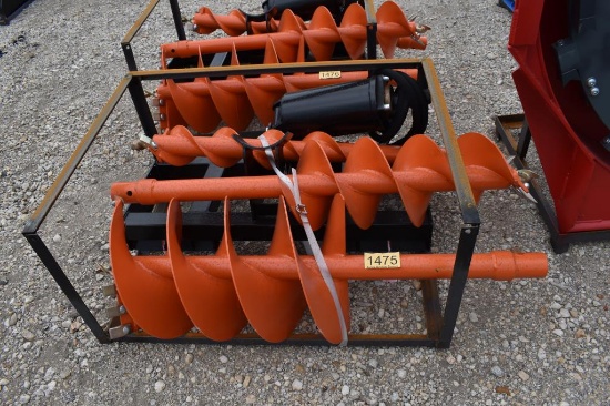 SKID STEER POSTHOLE DIGGER W/ 6", 12" AND 18" AUGER