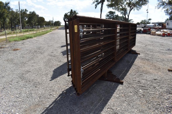 8 - 30' 2 7/8" PIPE PANELS AND 1 - 30' PANEL W/ GATE (9 TOTAL)