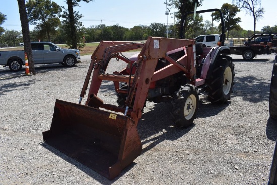 MAHINDRA 411 TRACTOR W/ LOADER (SERIAL # 411T060254) (SHOWING APPX 1,358 HOURS, UP TO THE BUYER TO D