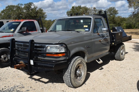 1992 FORD F250 4X4 PICKUP (VIN # 1FTHF26H7NLA21198) (SHOWING APPX 163,029 MILES, UP TO THE BUYER TO