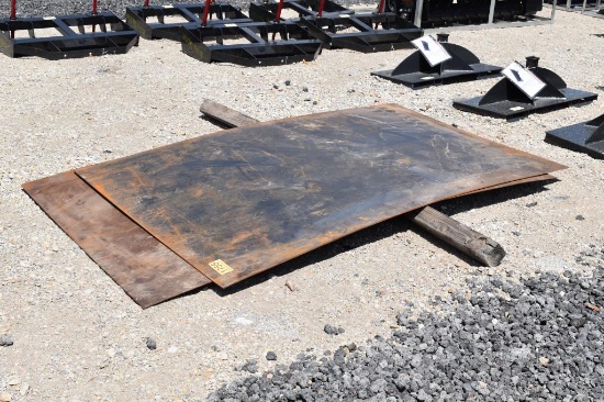 3 - 4' X 8' SHEET METAL (2 - 1/8" THICK AND 1 - 1/4" THICK)