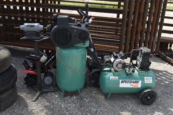 2 - Air Compressors, Pressure Washer Tiller And Grinder
