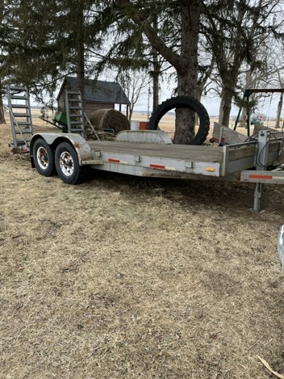 16 Ft Flatbed Trailer W/Ramps