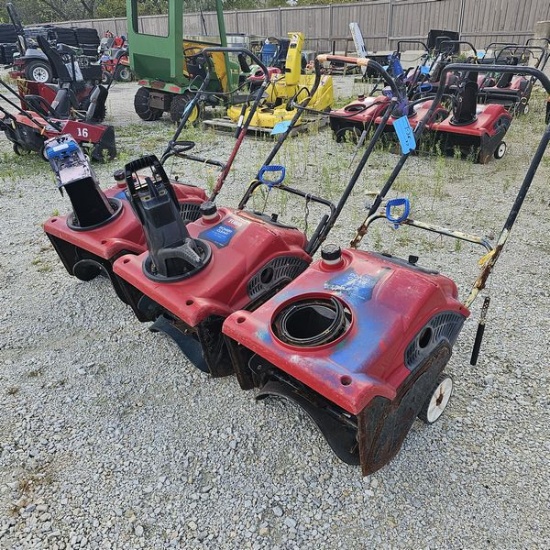Toro 21" Lot of 3 Single Stage Snow Blowers