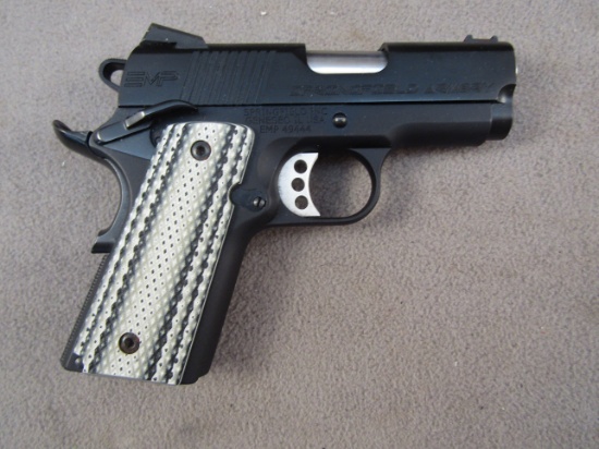 handgun: SPRINGFIELD ARMORY Model 1911, Semi-Auto Pistol, 9mm, 10 shot, 3" barrel, S#EMP49444