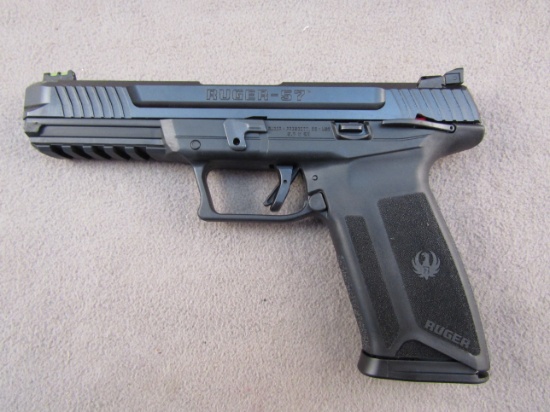 handgun: RUGER Model 57, Semi-Auto Pistol, 5.7x28mm, 16 shot, 5" barrel, S#641-32358