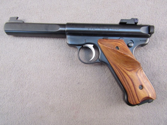 handgun: RUGER Model MKII Target, Semi-Auto Pistol, .22, 10 shot, 5.5" barrel, S#221-49277