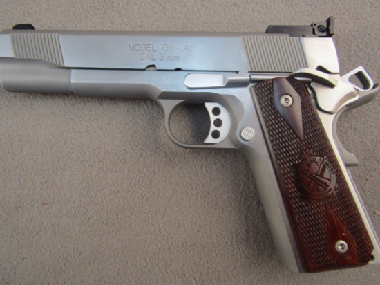 handgun: SPRINGFIELD ARMORY Model 1911-A1, Semi-Auto Pistol, 9mm, 10 shot, 5" barrel, S#NM204639