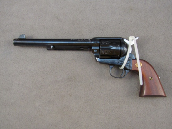 handgun: COLT Model 125th Anniversary SAA Model, Revolver, .45, 6 shot, 7.5" barrel, S#3433AM