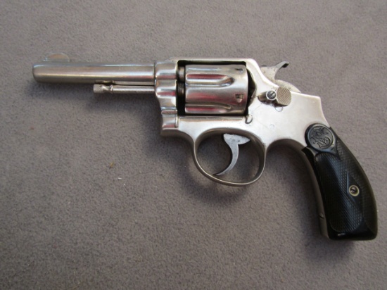 handgun: S&W Model Hand Ejector 1899, Revolver, .38spl, 6 shot, 4" barrel, S#1735