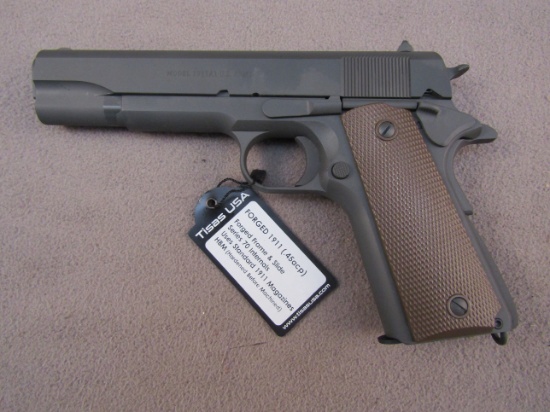 handgun: TISAS Model 1911A1 US Army, Semi-Auto Pistol, .45acp, 7 shot, 5" barrel, S#T0620-23Z37606