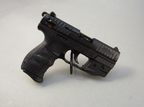 handgun: WALTHER Model P22, Semi-Auto Pistol, .22LR, 10 shot, 3.5" barrel, 6.5" overall, S#WA295373