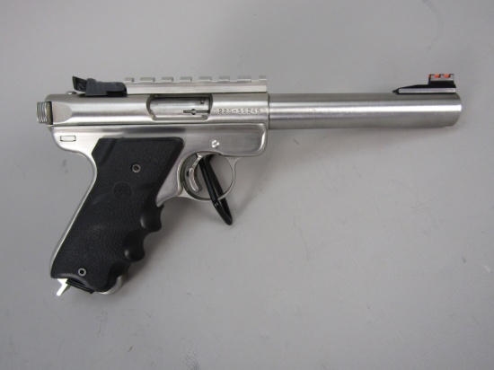 handgun: RUGER Model Mark II Target, Semi-Auto Pistol .22LR 10 shot 5 7/8" bbl 10.5" o/a S#225-55245