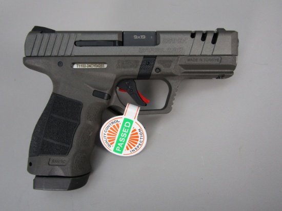 handgun: SARSILMAZ Model SAR 9CX, Semi-Auto Pistol, 9mm, 15 shot, 4" bbl 7.25" o/a S#T1102-24CY04283
