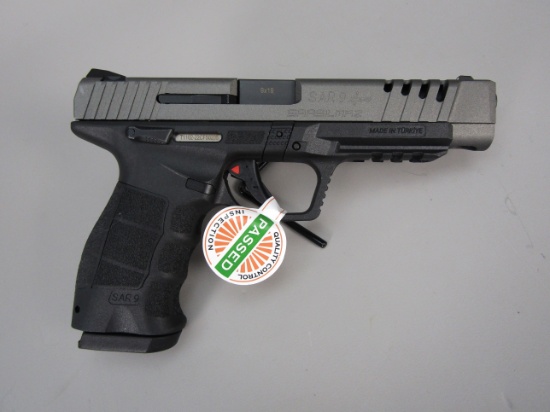 handgun: SARSILMAZ Model SAR 9, Semi-Auto Pistol, 9mm, 17 shot, 5.5" bbl 8.25" o/a S#T1102-22CF50205