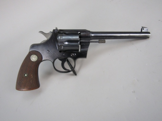 handgun: COLT Model Officer's Model, Revolver, .22LR, 6 shot, 6" barrel, 11" overall, S#8073