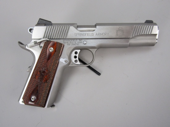 handgun: SPRINGFIELD ARMORY Model 1911-A1 Semi-Auto Pistol .45 7 shot 4.75" bbl 8.5" o/a S#NM284700