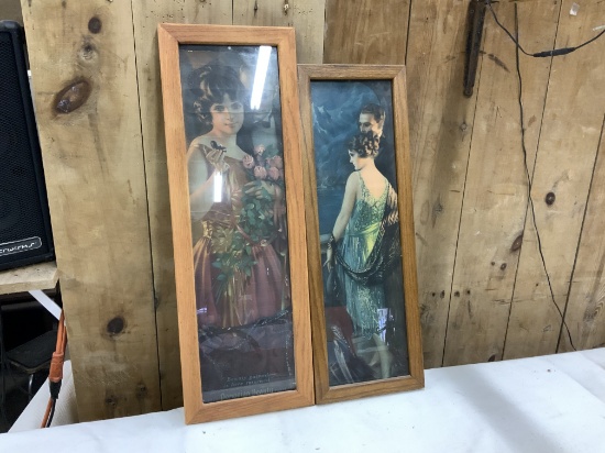 2 Framed Ad Pieces from the 20s